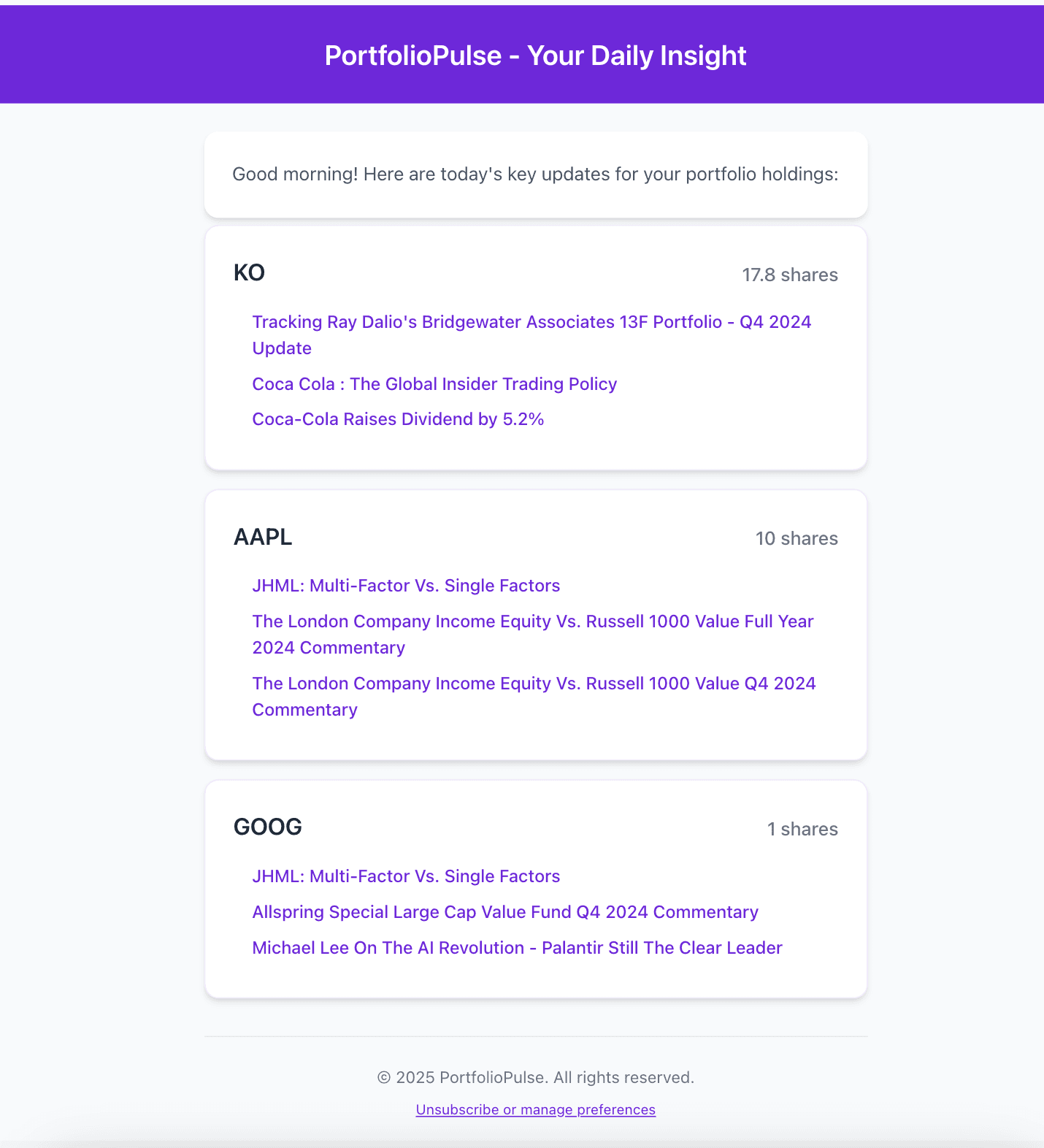 Portfolio Pulse Dashboard